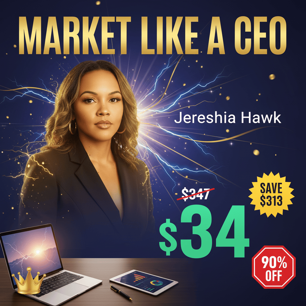 Market Like a CEO - Complete Course at Best Price 2025 by Jereshia Hawk
