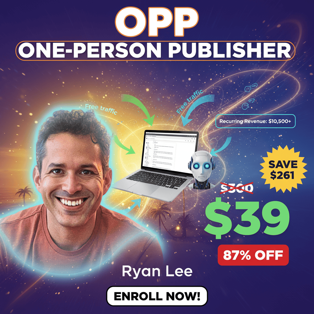 OPP One-Person Publisher - Complete Course at Best Price 2025 by Ryan Lee