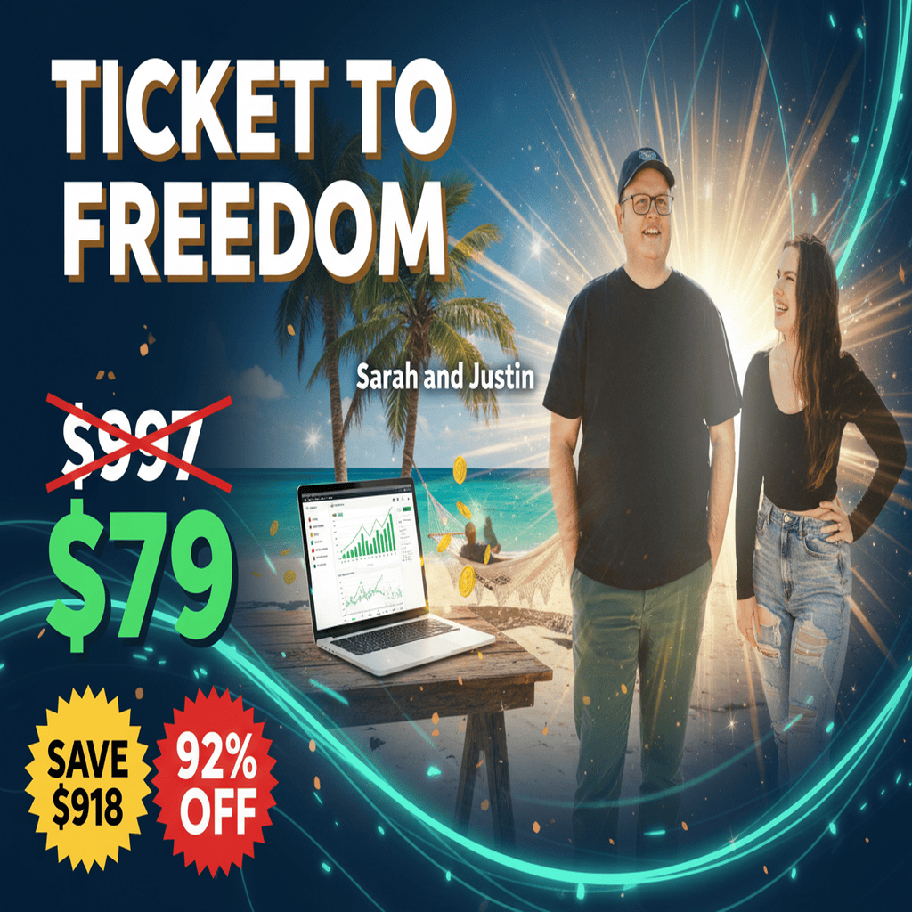 Ticket To Freedom - Complete Course at Best Price 2025 by Sarah And Justin
